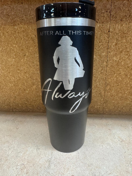 HP “always” engraved tumbler